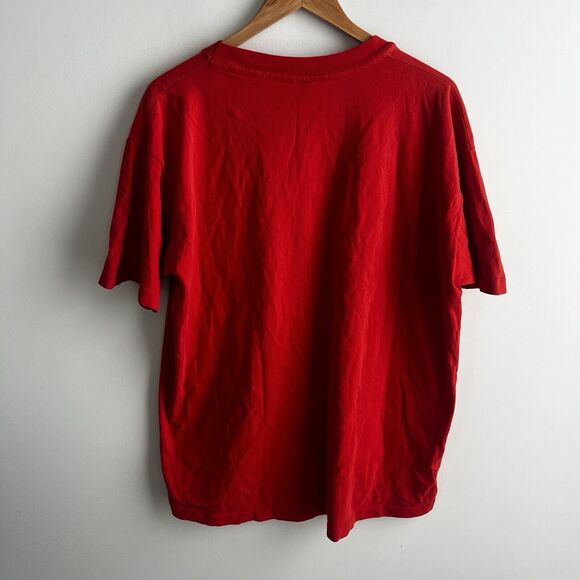 Vintage Guess TShirt One Size Tee Spell Out Single Stitch Made In USA Red Unisex - Picture 2 of 6